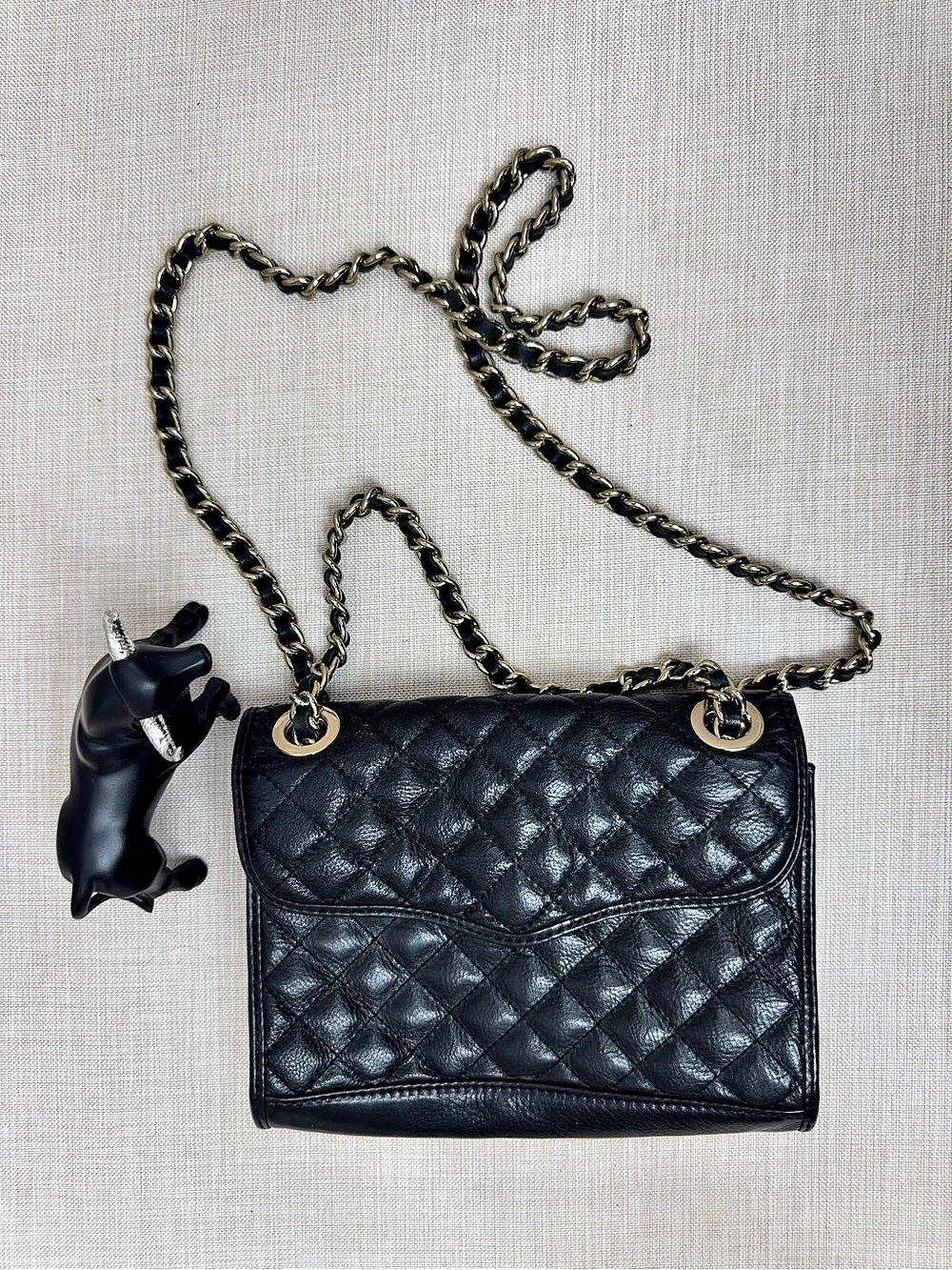 Rebecca Minkoff Love Crossbody Quilted Shoulder Bag in Black